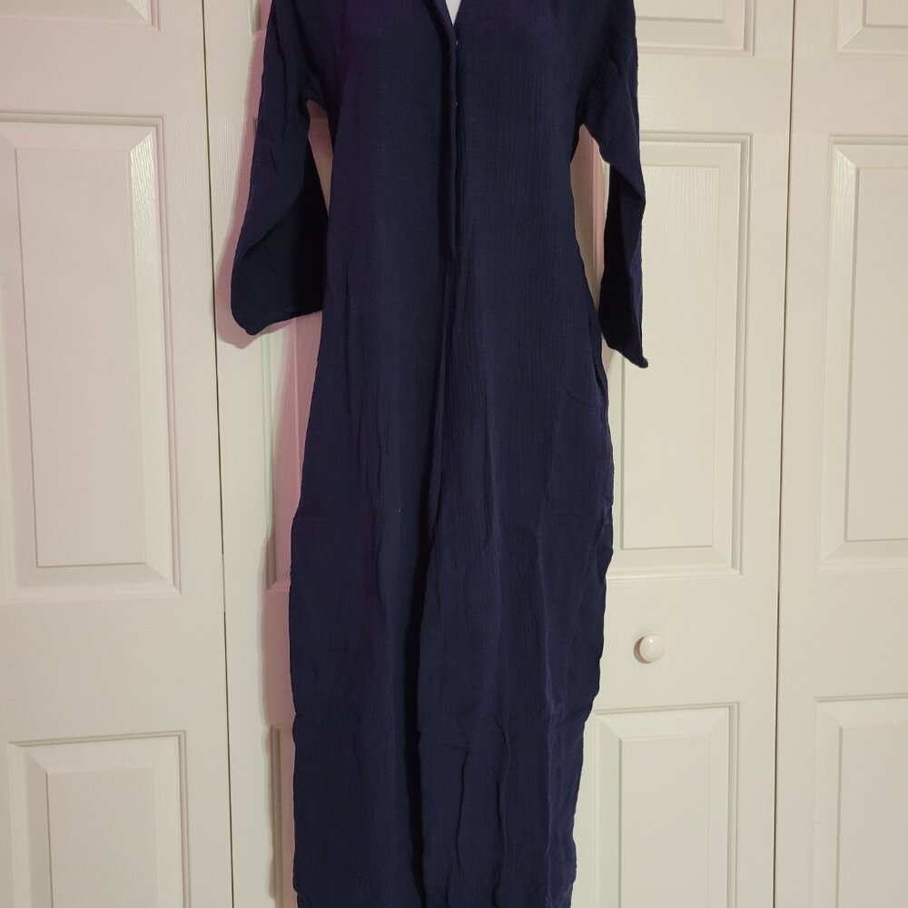 NOM MATERNITY Alma Maternity/Nursing Jumpsuit Navy Size XS NWT $ 128.00 - Picture 3 of 4